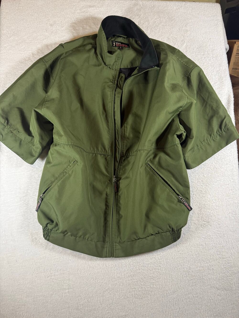 PGA Tour Men’s XL Green Convertible Sleeve Golf Windbreaker Jacket Full Zip